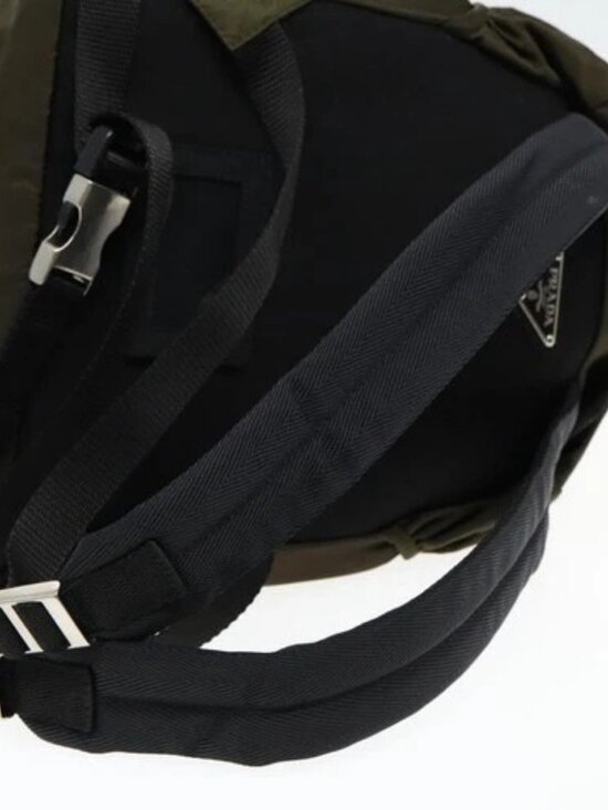 PRADA Backpack Nylon Khaki Silver Auth ep5764 main image 6